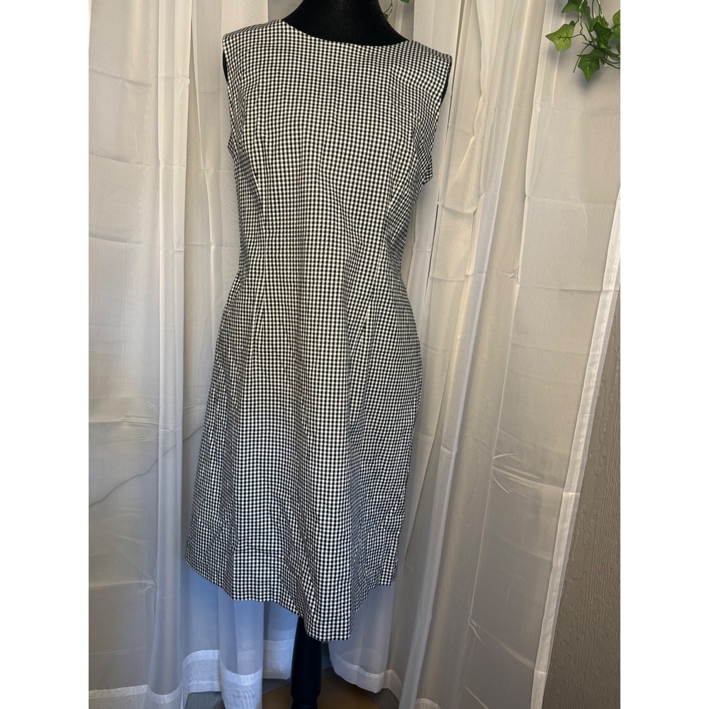 Vtg. Rabbit Designs Womens Black White Gingham Sheath Dress 16M Made in USA - Picture 2 of 12